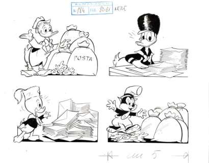 Peirano E Gatti | Topolino - 5x Tavole Originali Disney editoriali anni ’60/70 tutte siglate - Page volante - EO - (1968/1974) | Catawiki