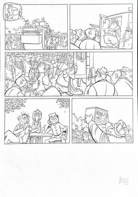Originale Comiczeichnung von Hanco Kolk: Spirou „Tulpen aus Istanbul“ | Comic Art Masters