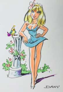 Dany | Dany - Dessin original couleur - Colombe amie des oiseaux | Catawiki