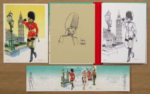 Félix Meynet | Meynet, Félix - Portfolio Bédécouverte - Un tour d’horloge + 2x ex-libris + triptyque + dédicace - Cartonné - EO - (2015) | Catawiki