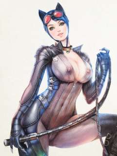 R. Lefevre | Hot Catwoman Big Boobs (Selina Kyle/Batman) - Original Sexy Colored Drawing - Signed | Catawiki