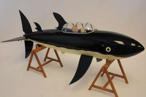 Â«Le sous-marin RequinÂ» d’après Hergé. Grande maquette en résine réalisée | Tessier Sarrou