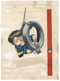 Mizuki Shigeru Hand drawing color document"Aho no Otoko" Covermanuscript