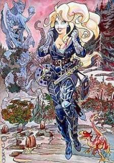 Danard, Jean-Pierre | Danard, Jean-Pierre - Dessin original couleur - Marlysa sur le pont - (2021) | Catawiki