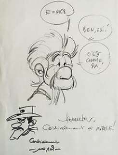 Morris / Leonardo - Morris / Leonardo, Vittorio - Dessin original dédicacé - Lucky Luke / Les Cerveaux