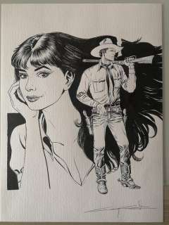 Giuseppe Candita | Tex - G. Candita - original artwork "Tex e Lupe " - Page volante - Exemplaire unique (2020) | Catawiki