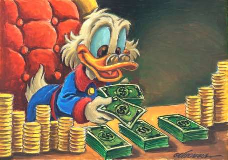 Joan Vizcarra | $crooge’s Savings - Original Painting - Joan Vizcarra - Acrylic Art | Catawiki