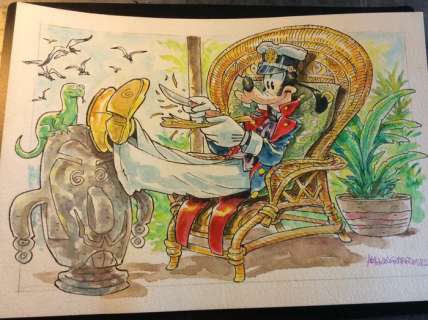 Alessandro Gottardo | Mickey Mouse - â€œGhoof Maltès, l’ultimo eroe romanticoâ€ - Page volante - Exemplaire unique - (2021/2021) | Catawiki