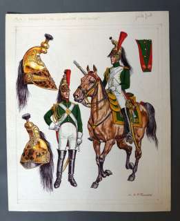 Funcken, Fred & Liliane | Funcken, Fred & Liliane - Dessin original couleur - L’Uniforme & armes des soldats du Premier Empire - Les Dragons - (1969) | Catawiki