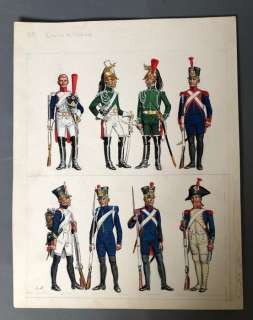 Funcken, Fred | Funcken, Fred - Dessin original couleur - L’Uniforme & armes des soldats du Premier Empire - Les écoles miliatires - (1969) | Catawiki