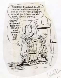 Vuillemin, Philippe | Vuillemin, Philippe - Dessin original + mise en couleur originale - Bertrand Blier - (1990) | Catawiki