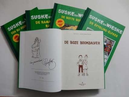 Willy Vandersteen / Paul Geerts + Studio | Suske en Wiske - 5 luxe reclame-albums - met 5 opdrachttekeningen - Groene covers - Cartonné - EO - (2001/2007) | Catawiki