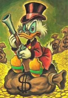 Joan Vizcarra | Uncle $crooge "Don’t Touch My Money" - Acrylic Painting - Joan Vizcarra - Original Art | Catawiki