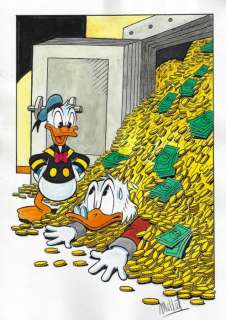 Millet | Scrooge McDuck & Donald Duck - Original Drawing - Millet - Size: 21 x 29,5 cm | Catawiki