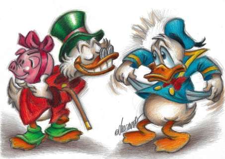 Joan Vizcarra | Donald Duck & His Rich Uncle $crooge - Original Drawing - Joan Vizcarra - Pencil Art | Catawiki