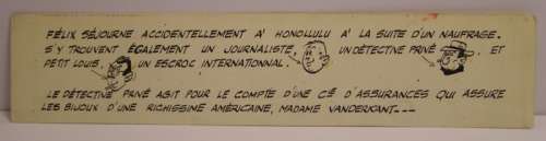 Tillieux, Maurice | Tillieux, Maurice - Originele tekening - Banner - Félix - L’Affaire des bijoux - (1956) | Catawiki