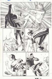 John Romita Jr., Scott Hanna - Avengers vs. X-men #1 p. 16 - cyclops sparring with hope summers - 2012 signed