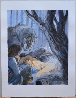 Charles, J.F. | Charles, J.F. - Aquarelle originale - Claire de Lune | Catawiki