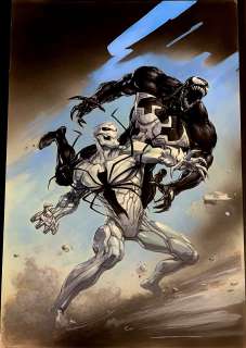 Clayton Crain - venomverse #1 large cover painting! (asm #361 cover homage! Venom battles poison! ) 2017