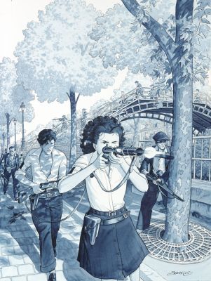 Dominique Bertail | Madeleine, Résistante tome 4 – Illustration originale de couverture du tirage de luxe du tome 4 des éditions Barbier | Galerie Barbier