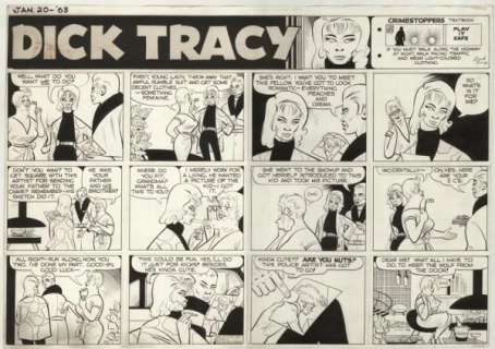 80: Gould Dick Tracy Sunday 1/20/63 original art | Russ Cochran