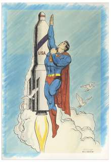 Superman Illustration Hand-Drawn by Curt Swan -- Measures 11.5’’ x 16.5’’ | Nate Sanders