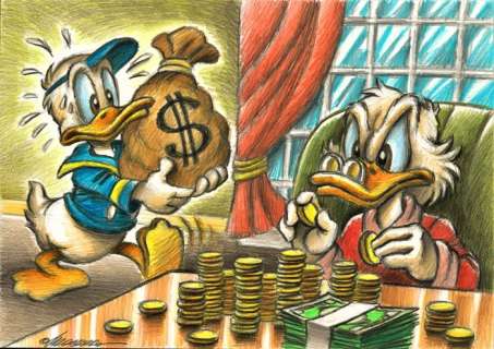 Joan Vizcarra | Donald Duck and his Uncle $crooge - The Only Heir - Original Pencil Art by Joan Vizcarra | Catawiki