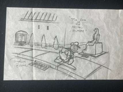 Patrick Block | Original pencil artwork by American Disney artist Patrick Block - The Case of the Missing Mummy - (2008) | Catawiki