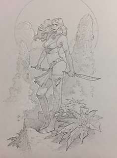 Didier Cassegrain - Conan le Cimmérien - Les clous rouges - Dessin original - Valéria