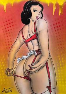 Alvin Silvrants | Snow White - Sexy underwear - Original drawing in colour by Alvin Silvrants | Catawiki