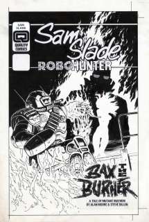 Garry Leach Alan Moore - sam slade - robo hunter #6 cover bax the burner - abc warriors / 2000ad - garry leach - alan moore