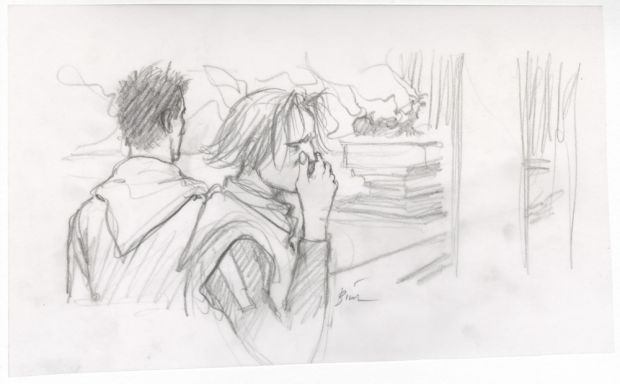 Enki Bilal | GRAPHITE IN PROGRESS 3 – Dessin original 113 | Galerie Barbier