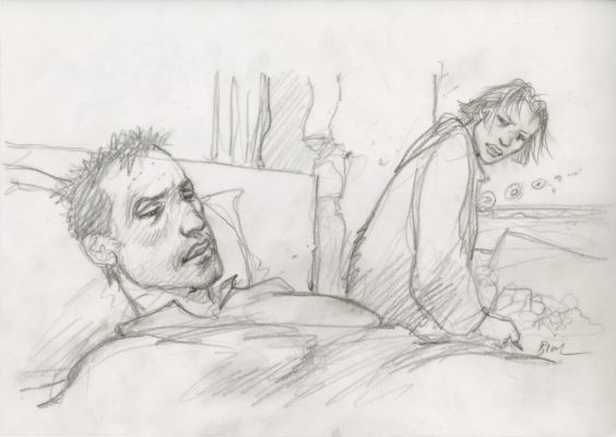 Enki Bilal | GRAPHITE IN PROGRESS 3 – Dessin original 60 | Galerie Barbier