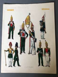 Funcken, Fred | Funcken, Fred - Dessin original couleur - L’Uniforme & armes des soldats du XIXe - Russie, l’Infanterie - (1969) | Catawiki
