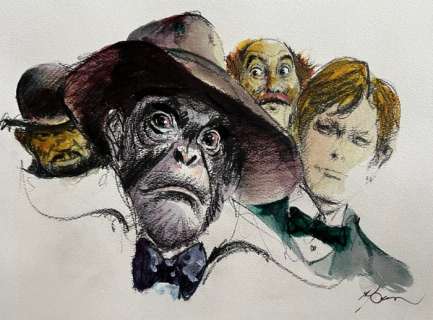 Follet, René | Follet, René - Dessin original couleur - Edmund Bell - L’Ombre rouge - (1989) | Catawiki