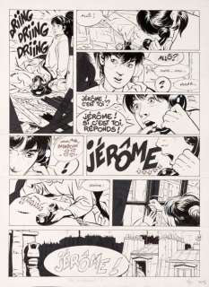 Alain Dodier - Jérôme K. Jérôme Bloche - L‘absent  Encre de Chine et feutre