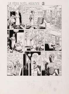 Daniel Goossens - Le Père Noël arrive  Encre de Chine pour la planche 7 du