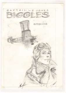 Follet, René | Follet, René - Croquis original - Couverture Biggles "L’Intégrale" - Editions Miklo 2001 | Catawiki