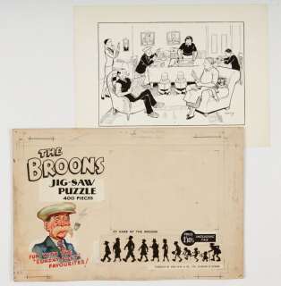 The Broons Jig-Saw Puzzle original box cover artwork (1943) by Dudley… | Comic Book Auctions ltd