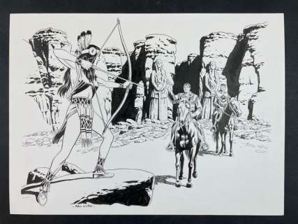 Fabio Civitelli | Fabio Civitelli La valle delle Amazzoni - Illustrazione originale per "Il mio Tex" - (2011) | Catawiki