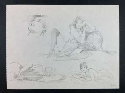 Leone Frollo | Leone Frollo - 1x illustrazione firmata "Femmes" - Page volante - Exemplaire unique | Catawiki