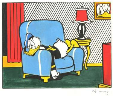 Tony Fernandez, Disney Artist | Donald Duck Inspired By Roy Lichtenstein POP ART - Original Painting - Tony Fernandez Signed - 50 x 35 cm - Acrylic - Original Artwork | Catawiki