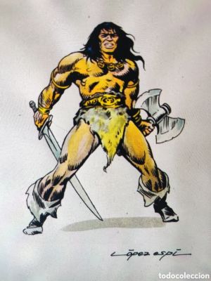PINTURA ORIGINAL LOPEZ ESPI CONAN Portadista de Vertice | todocoleccion (Buy It Now)