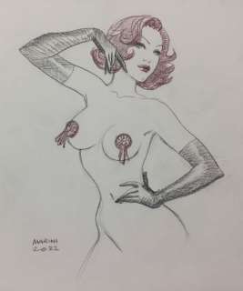 Enrico Marini | Marini, Enrico - Dessin original - Caprice - Noir Burlesque | Catawiki