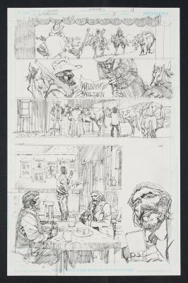 Denys Cowan | Original Art from Django Unchained 3 (2012) Page 11 Pencils | mycomicshop.com (Buy It Now)