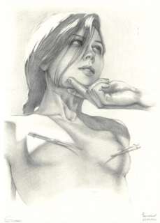 Kateryna Poperechna | Pin Up - K. Poperechna - A3 Original Artwork Sexy Girl Signed - Page volante - (2022) | Catawiki