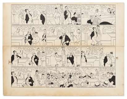 Chic Young Hand-Drawn ’’Blondie’’ Sunday Comic Strip From 1933 -- The Bumsteads Slum with Blondie’s Family in This Beautifully Illustrated Strip | Nate Sanders