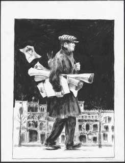 Clément Oubrerie - Illustration originale, reprise Ã  l‘encre de la couverture pour l‘lintégrale - Pablo