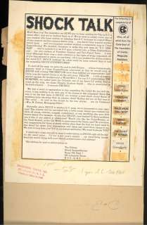 SHOCK TALK, SHOCK SUSPENSTORIES NO 1 INSIDE FRONT COVER,EDITORIAL, 1 Pc. (1952) | Russ Cochran