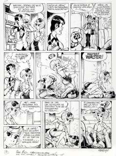 Walthéry - Natacha, planche n°8 Ã  l‘encre de Chine du réci…